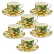 Tazzine caffe espresso Rose & Tulipani Mirabilia Giallo, set sei tazzine con piatto Tazzine CaffÃ¨ Mug Tazze e Zuccheriere