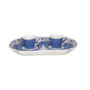 Tazzine per caffÃ¨ espresso, set due tazze con piattino e vassoio Tea Time blÃ¹ Tazzine CaffÃ¨ Mug Tazze e Zuccheriere