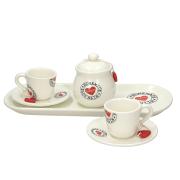 Tazzine per caffÃ¨ espresso, set due tazze con zuccheriera e vassoio Sweetheart Tazzine CaffÃ¨ Mug Tazze e Zuccheriere