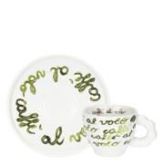 Tazzine Thun per caffÃ¨ espresso - Set due Tazze con zuccheriera CaffÃ¨ al Volo verdi Tazzine CaffÃ¨ Mug Tazze e Zuccheriere