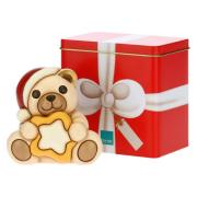 Teddy Thun con stella e scatola in latta Thun Natale Oggetti decorativi