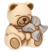 Teddy Thun in ceramica con girandola azzurra Bomboniere