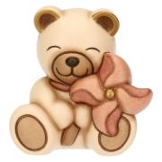 Teddy thun in ceramica con girandola rosa Bomboniere
