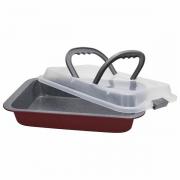 Teglia forno rettangolare antiaderente con coperchio Tognana cm32x22
