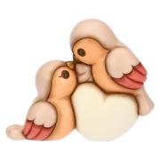 Uccelli Thun Ciuffolotti rosa in coppia con cuore Thun Animali