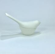 Uccellino a scatoletta ceramica bianca Lineasette cm 9x28 Lineasette Ceramiche