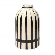 Vaso portafiori dal design moderno a bottiglia beige e nero cm24 ceramic stripes Andrea Fontebasso Vasi Fiori in Ceramica