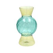 Vaso portafiori moderno in Vetro bicolore azzurro cm18 Vasi Portafiori in vetro