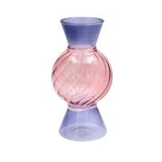 Vaso portafiori moderno in Vetro bicolore rosa cm18 Vasi Portafiori in vetro
