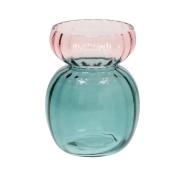 Vaso portafiori moderno in Vetro bicolore verde cm12 Vasi Portafiori in vetro