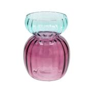 Vaso portafiori moderno in Vetro bicolore viola cm12 Vasi Portafiori in vetro