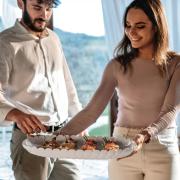 Vassoio Guzzini bianco Tiffany ovale grande Vassoi per servire e sottopiatti