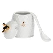 Zuccheriera La Porcellana Bianca, aperegina Oro con cucchiaino Zuccheriere e Porta zucchero