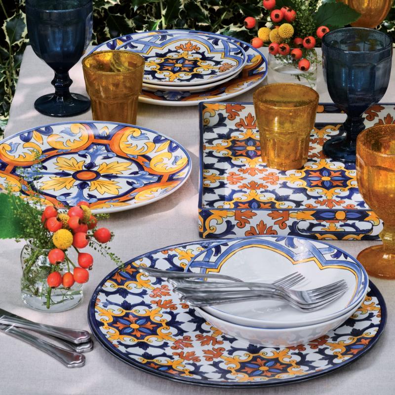 Servizio di Piatti Tognana set 36 piatti da tavola decoro mediterraneo Moon  Signoria