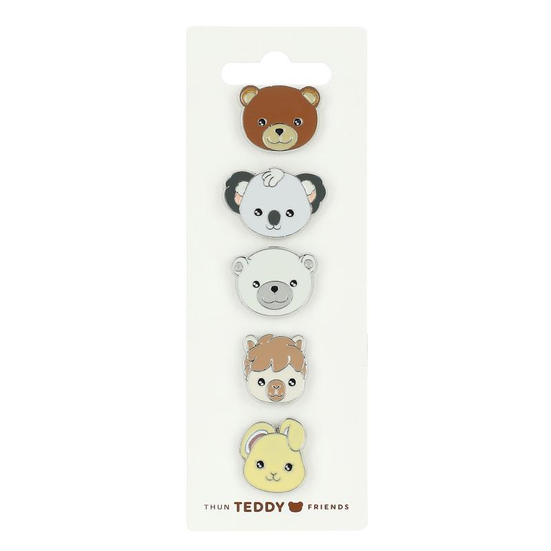 Spille in set 5 animaletti raffiguranti i protagonisti della collezione Thun Teddy Friends Teddy Friends