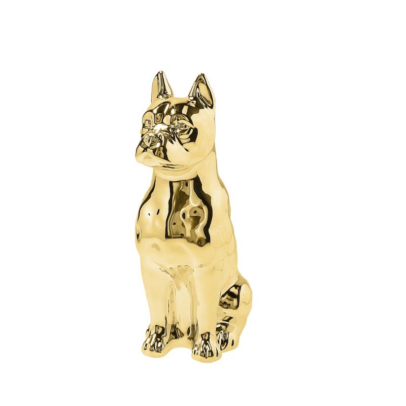 Statuetta cane mastino, soprammobile da design colore oro Statue e Soprammobili