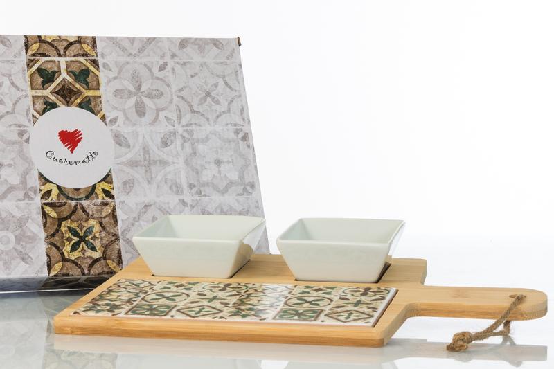 Tagliere da cucina con antipastiera Cuorematto cm31x20 Antipastiere