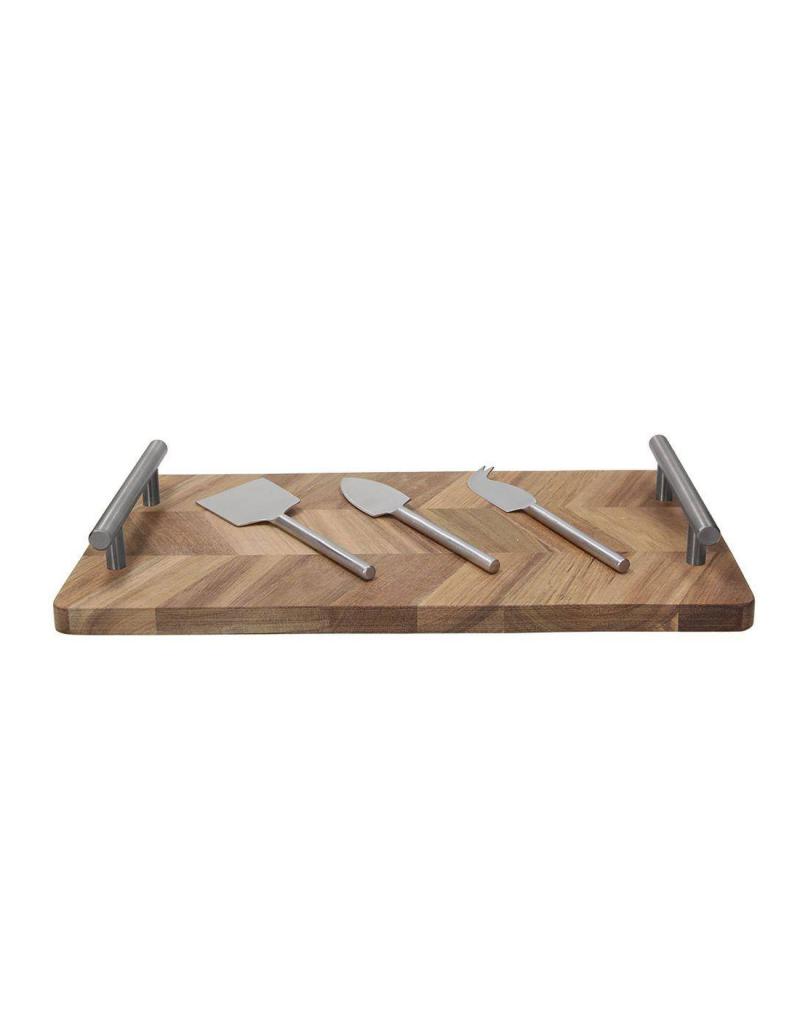 Tagliere in legno con manici e coltelli formaggio Accessori Tavola vari
