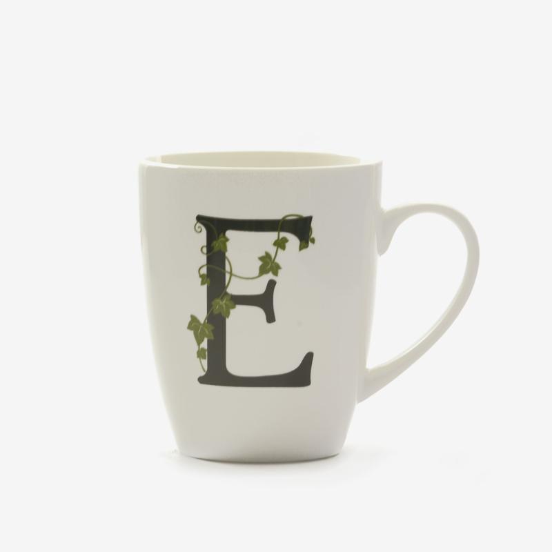 Tazza Mug con Lettera alfabeto 'E' La Porcellana Bianca Tisaniere con filtro e Mug