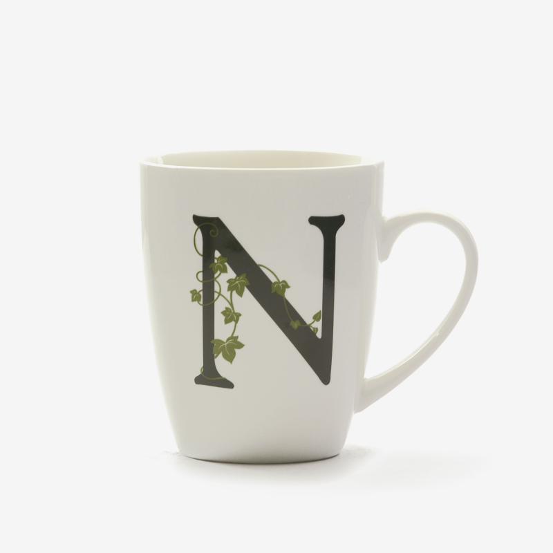 Tazza Mug con Lettera alfabeto 'N' La Porcellana Bianca Tisaniere con filtro e Mug