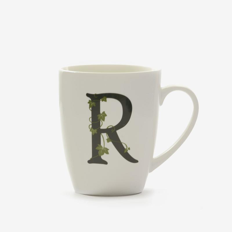 Tazza Mug con Lettera alfabeto 'R' La Porcellana Bianca Tisaniere con filtro e Mug