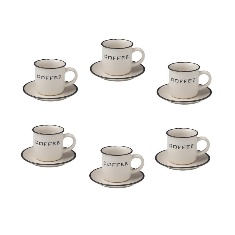 Tazze da caffÃ¨ espresso vintage avorio, set da 6 tazzine con piatto Tazzine CaffÃ¨ Mug Tazze e Zuccheriere