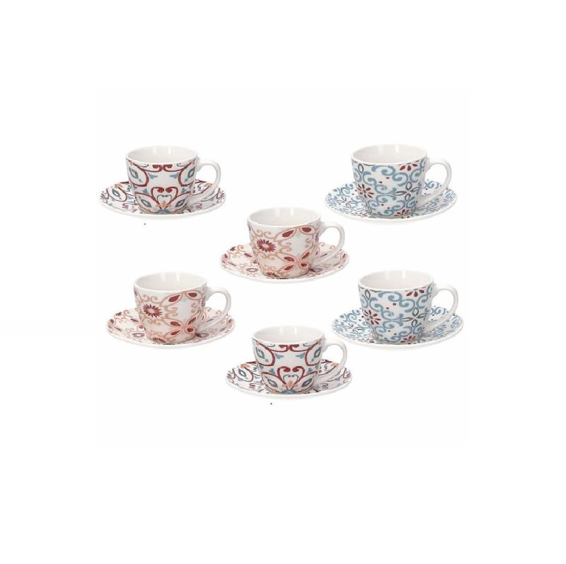 Tazzine da caffÃ¨ espresso Tognana con decori geometrici multicolor set da sei tazze con piatto Tazzine CaffÃ¨ Mug Tazze e Zuccheriere