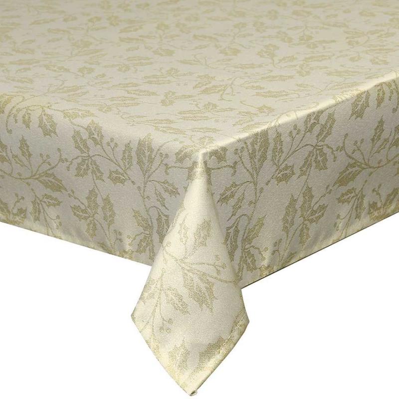 Tovaglia Natalizia per tavolo rettangolare Textile Hooly Gold 140x180 Tessile per Casa