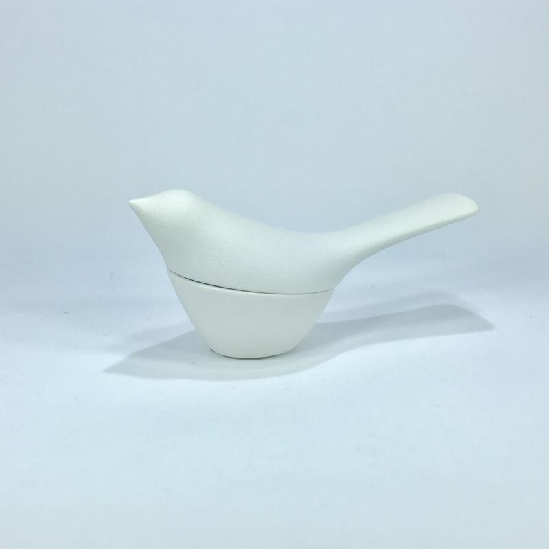 Uccellino a scatoletta ceramica bianca Lineasette cm 20x7 Lineasette Ceramiche