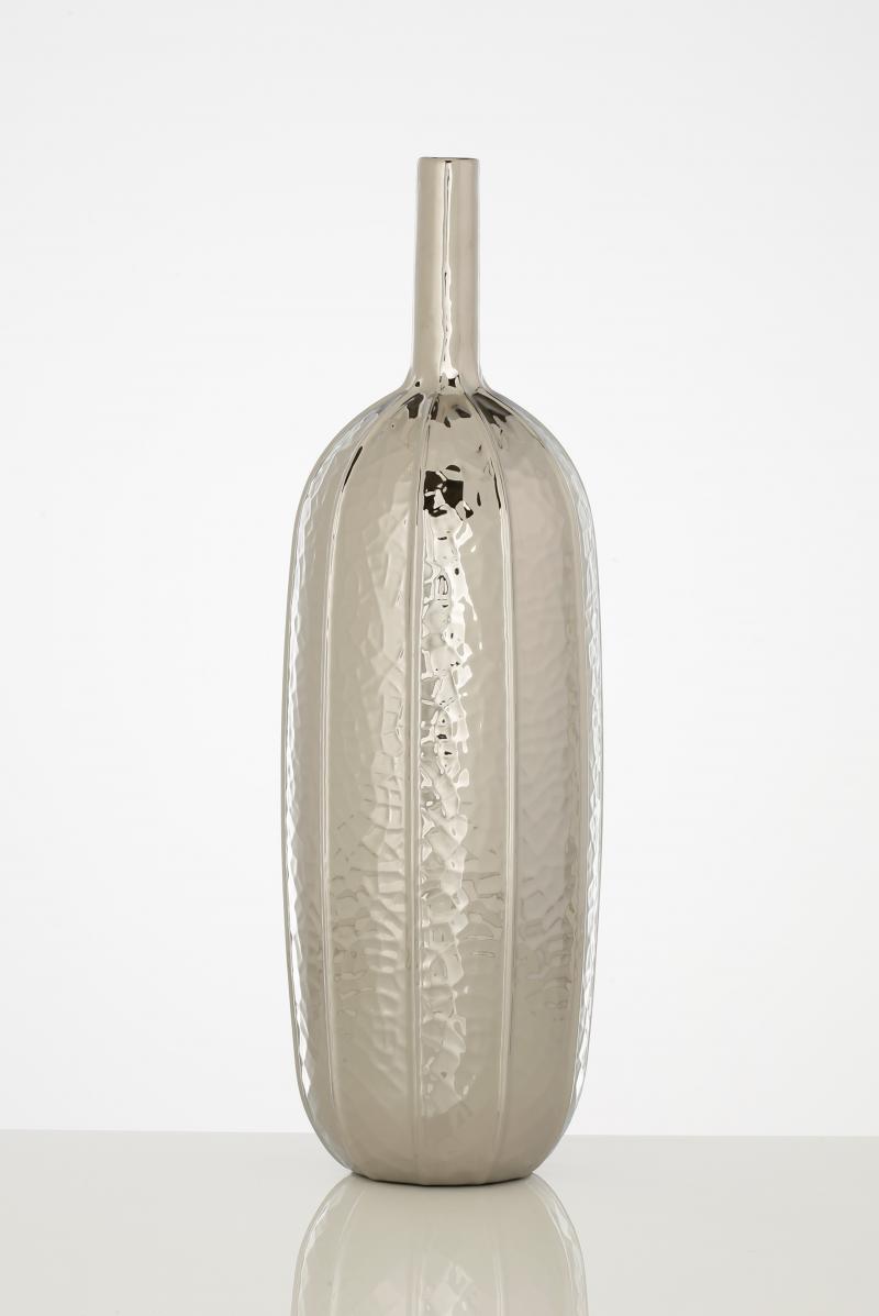 Vaso moderno deco vaso da fiori vaso da tavolo vaso in ceramica argento antracite 18.5x17.5 cm Vaso moderno deco vaso da fiori vaso da tavolo vaso in ceramica argento antracite 18.5x17.5 cm