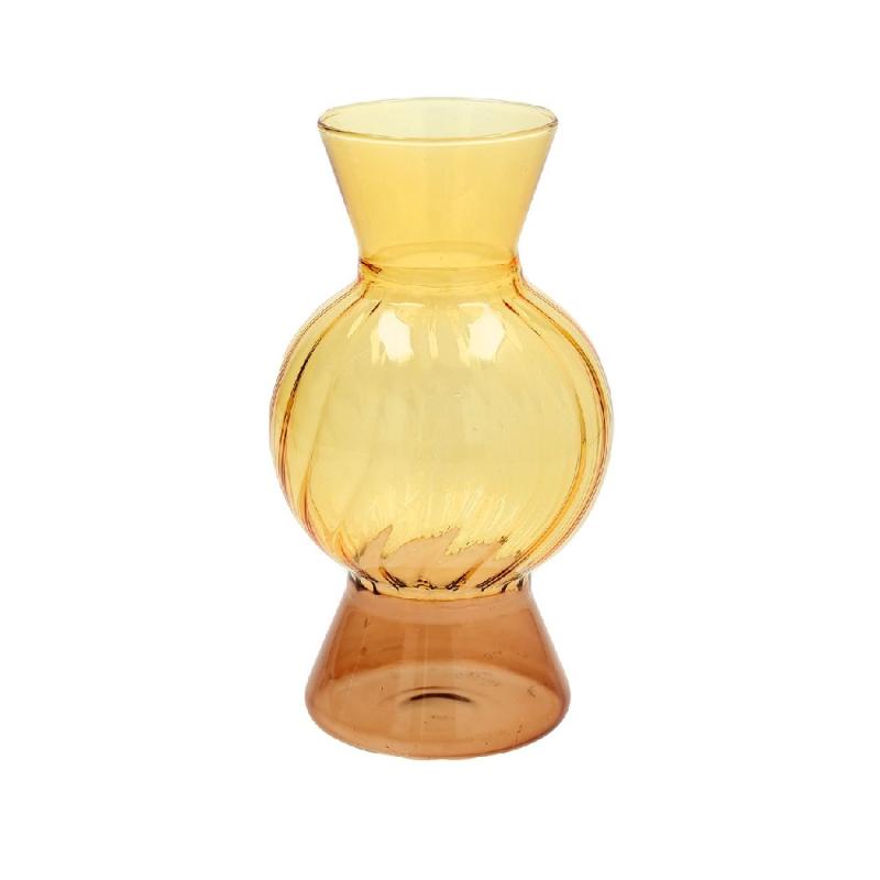 Vaso portafiori moderno in Vetro bicolore arancio cm18 Vasi Portafiori in vetro